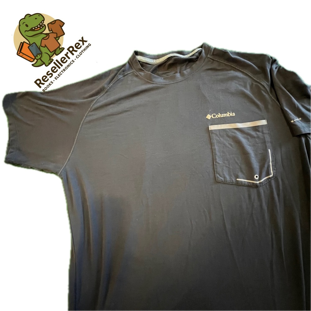 Columbia Men's Short Sleeve Performance T-Shirt Pocket Crew Neck Gray